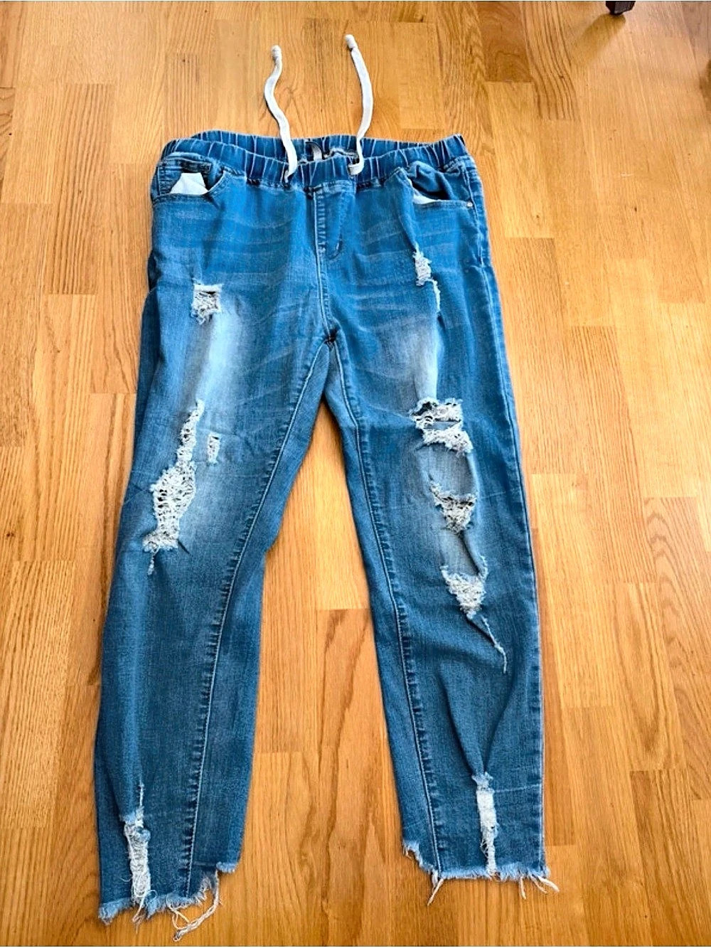 American Bazi Distressed Blue Jeggings Size 1X